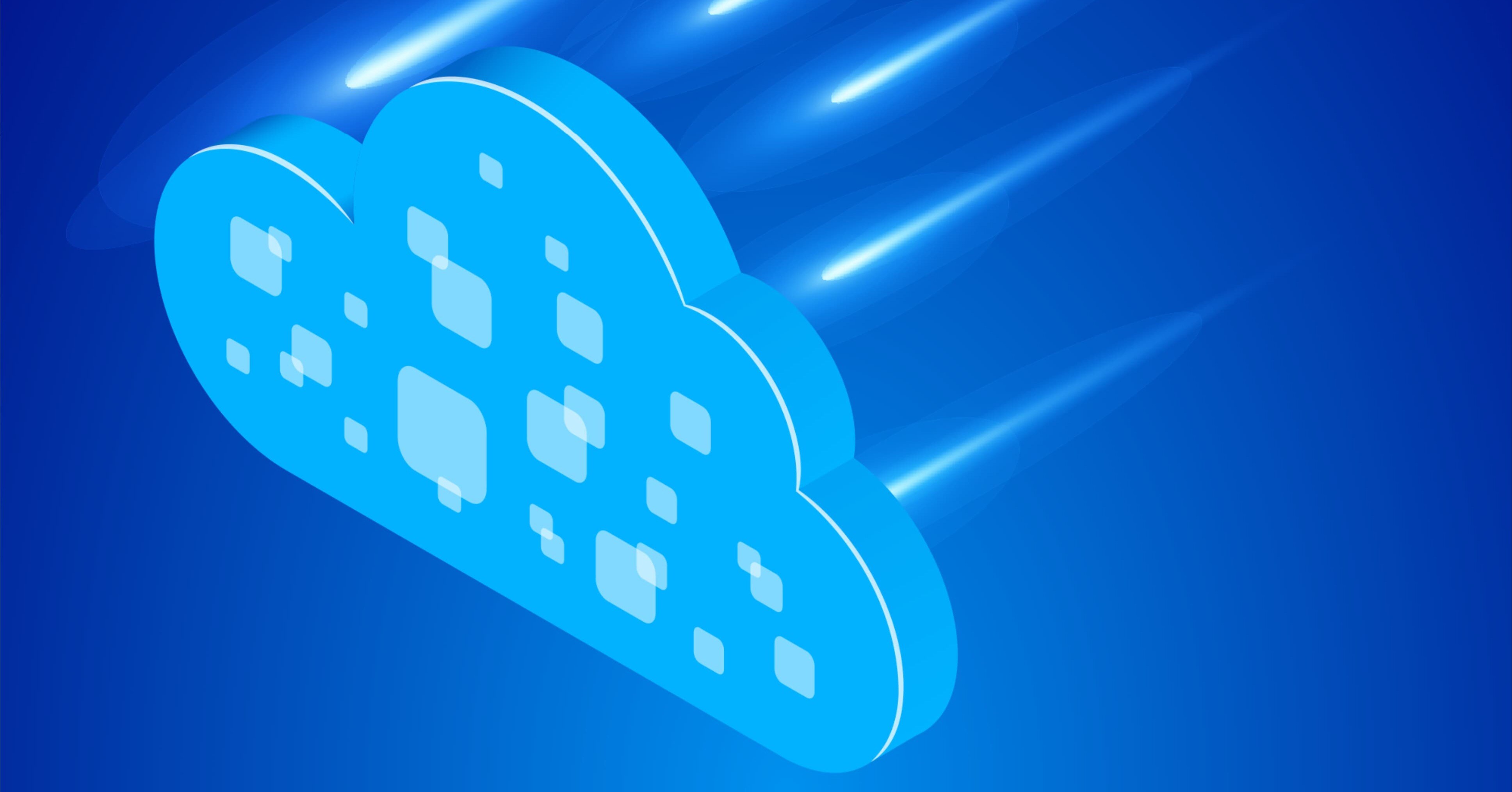 an illustrated blue technology cloud